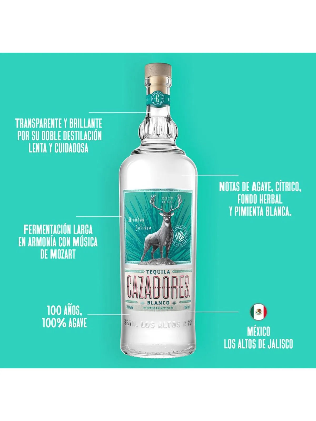 Tequila Cazadores Blanco Nva Pres 950 ml