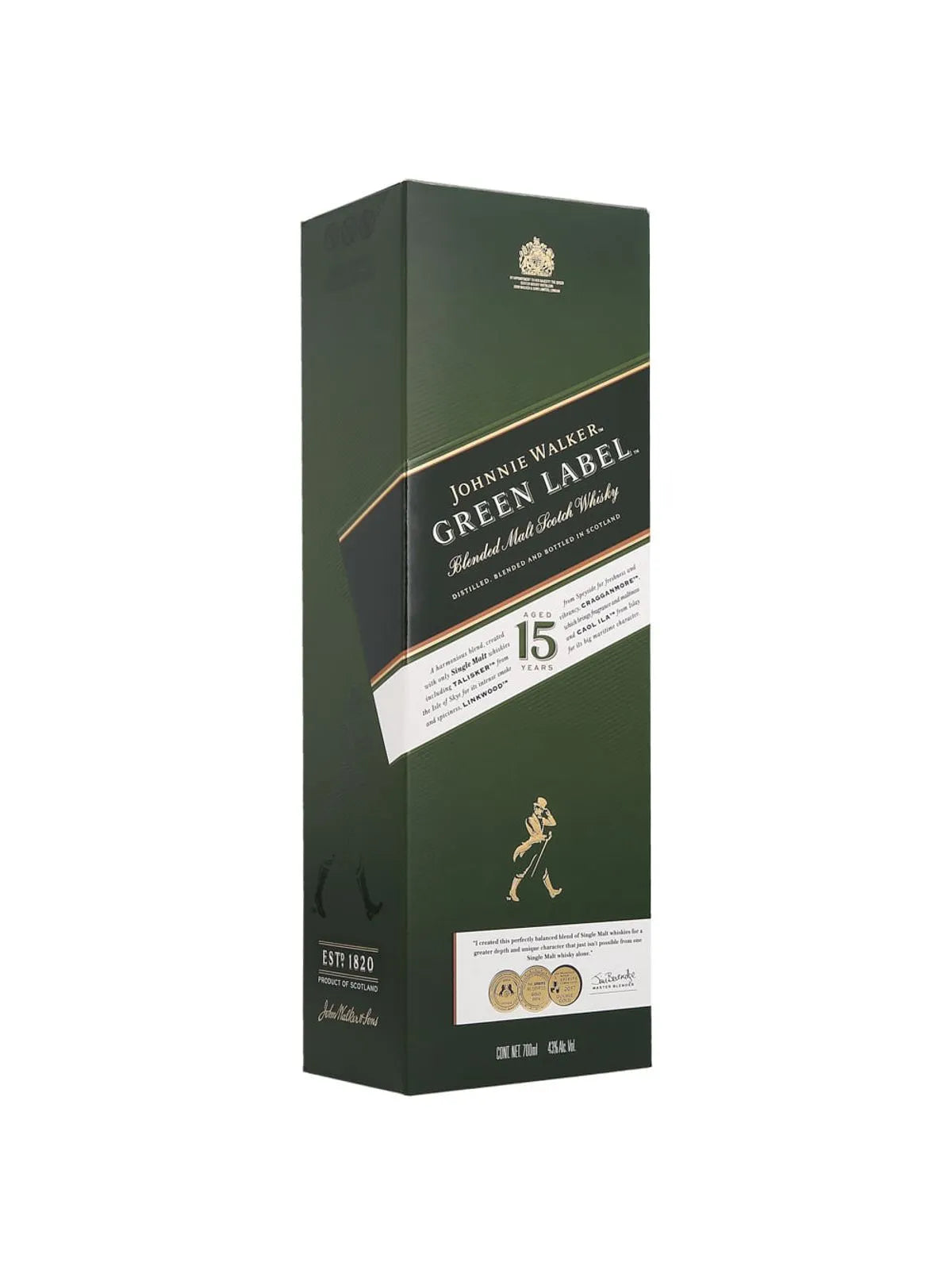 Whisky Johnnie Walker Green Label 15 años 700 ml