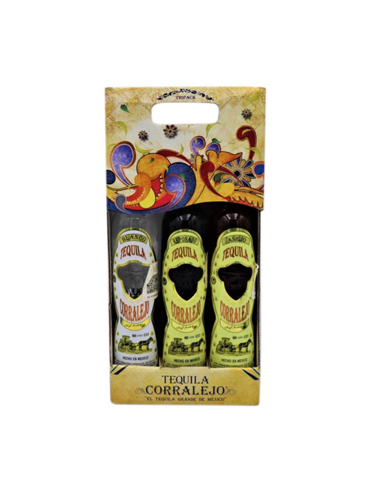 TEQUILA CORRALEJO ESTUCHE 3 MINIS (BCO.REP.AÑE) 100 ML. C/U