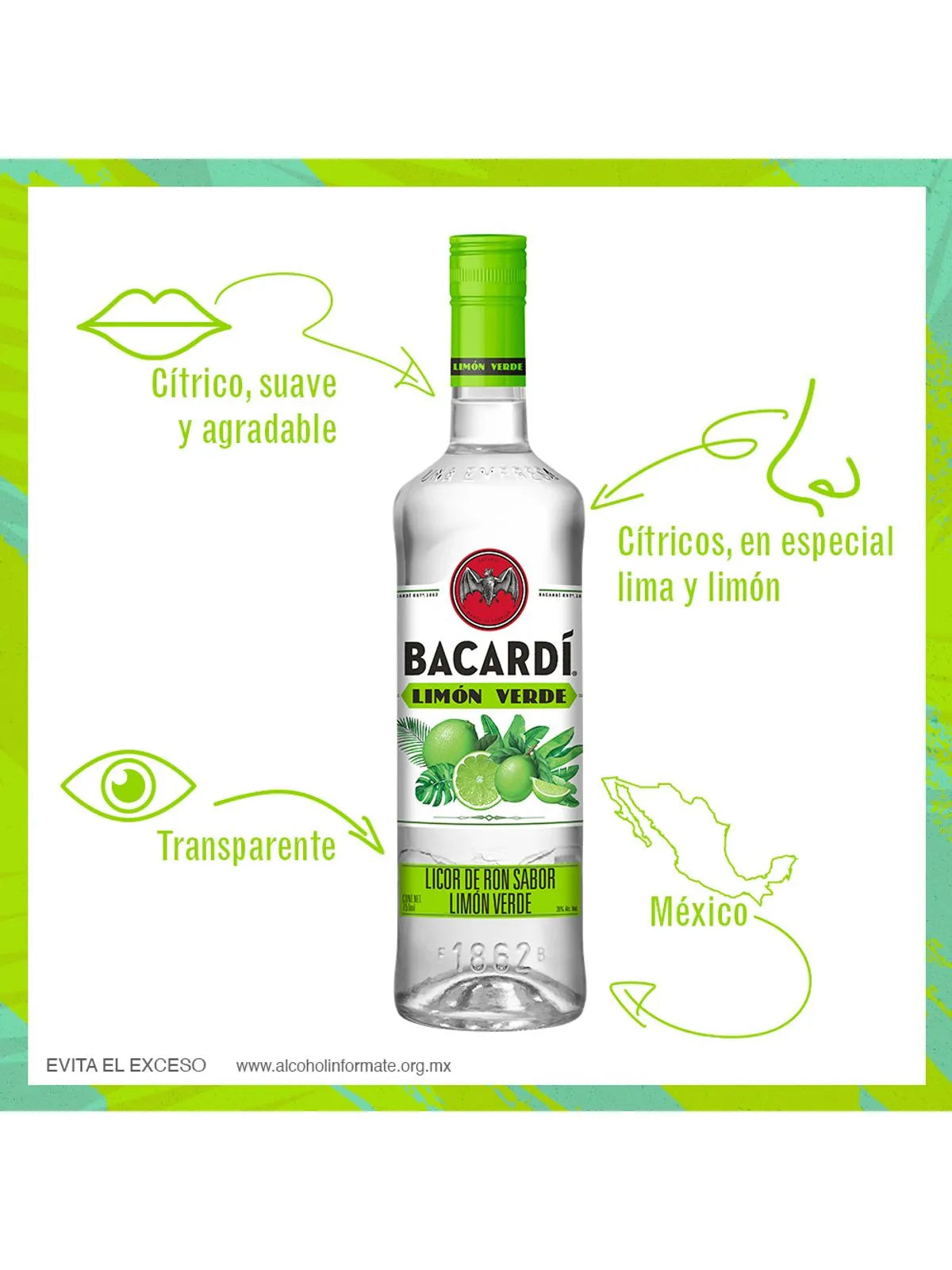 Licor Bacardi De Ron Limon Verde 750ml