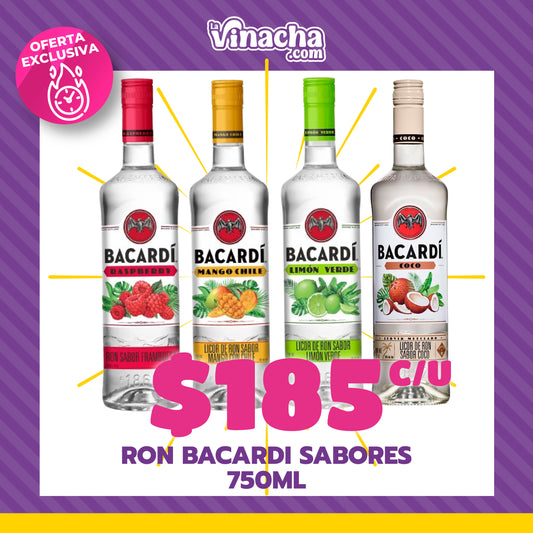 Ron Bacardi Variedad de Sabores 750 ml.